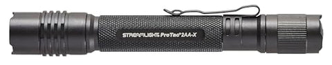 Streamlight ProTac 2AA-X in hand; ideal for pocket or purse carry.