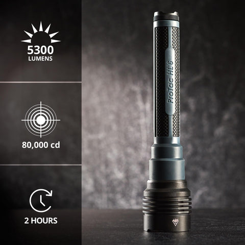 Streamlight ProTac HL-6 with 5,300 lumens for high-intensity tasks.
