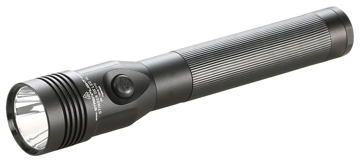 Streamlight Stinger DS HL front view showing 800-lumen brightness for wide-area lighting