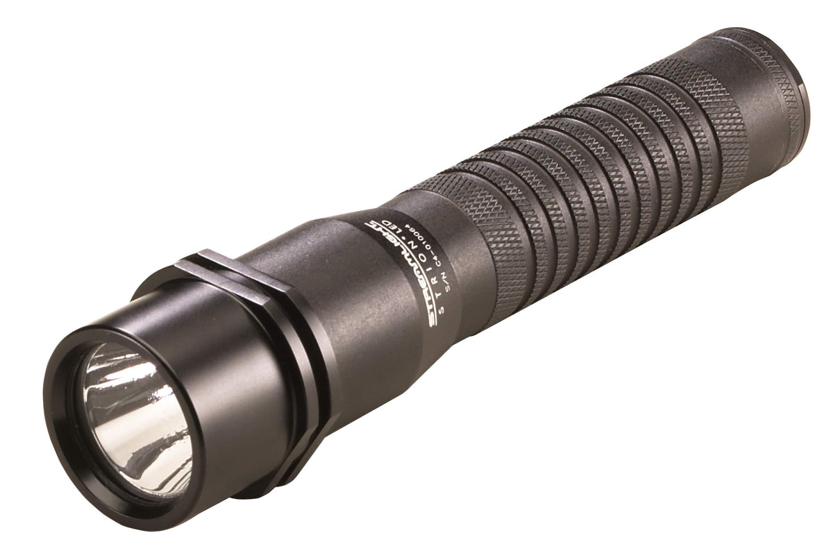Streamlight Strion compact flashlight main image showing powerful beam for professional use.