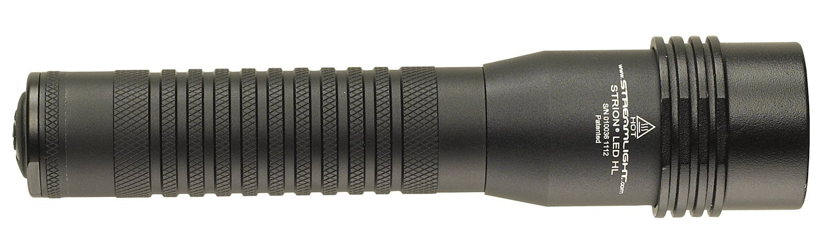 Streamlight Strion HL side handle view highlighting one-handed operation in tight spaces.