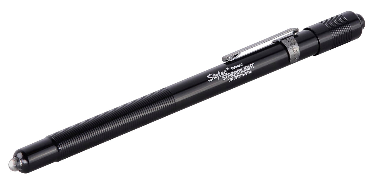 Streamlight Stylus 65020 green LED pen light in pocket carry, compact and durable.