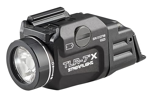Streamlight TLR-7 X beam pattern highlights concentrated illumination.