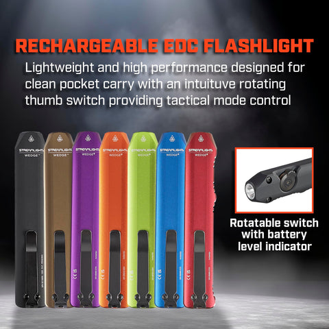 Streamlight Wedge rugged aluminum housing withstands daily wear