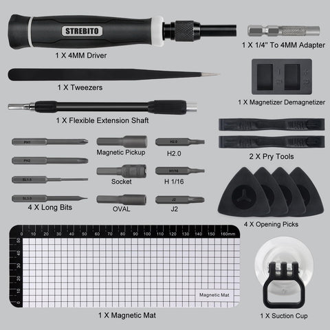 STREBITO durable plastic case protects tools during transport.
