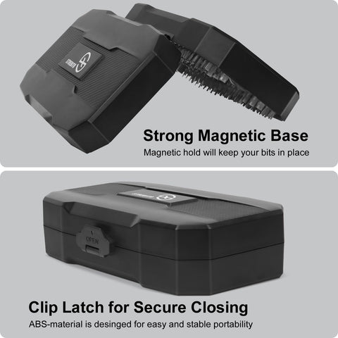 STREBITO labeled storage slots for quick bit identification.