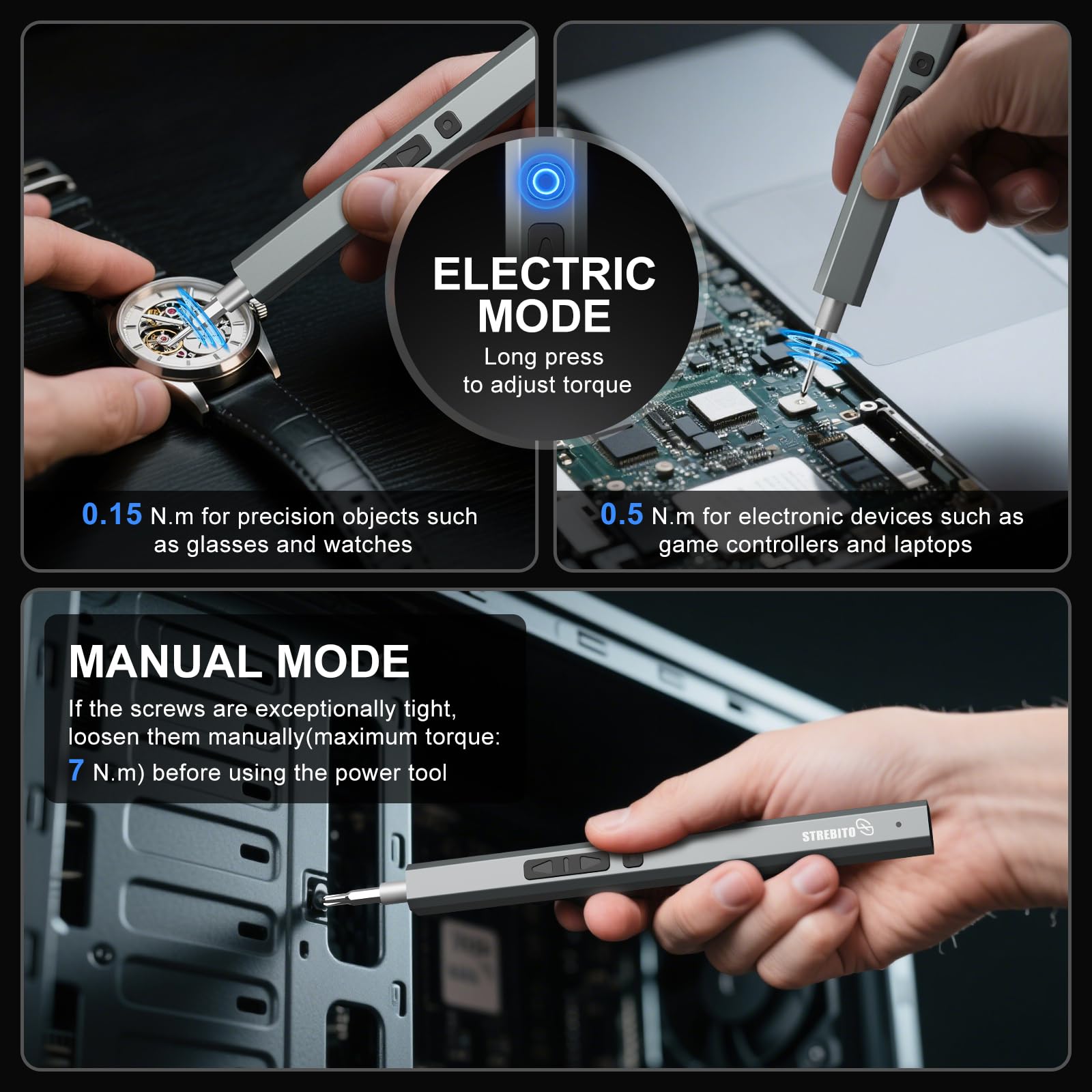 STREBITO precision screwdriver heads for precise torque tasks