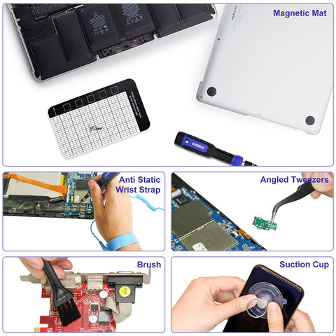 STREBITO magnetic mat; keeps screws organized and prevents losing small parts.