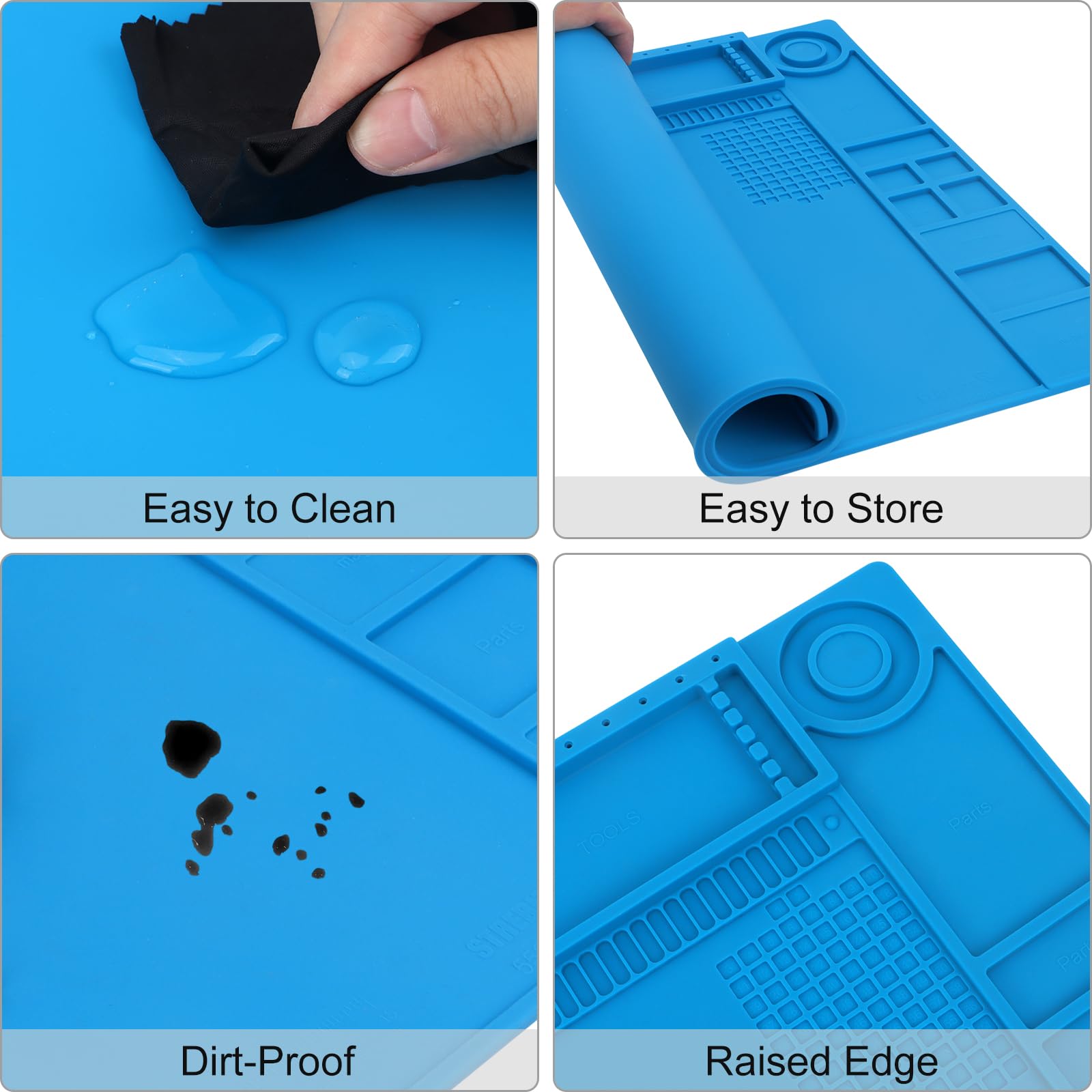 STREBITO soldering mat durable silicone surface resists scratches during use