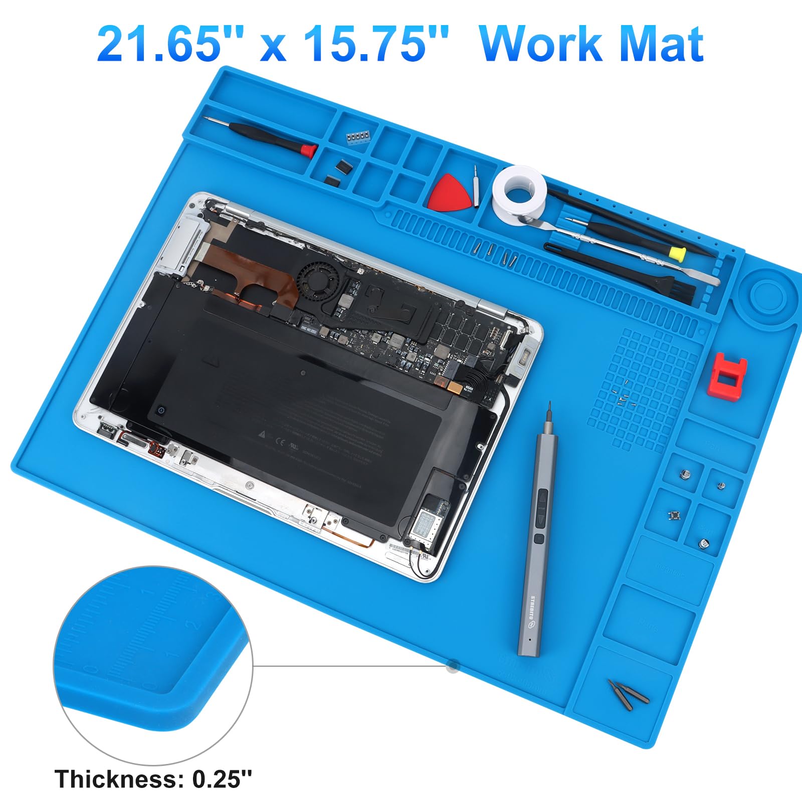 STREBITO soldering mat heat resistance up to 932F protects workspace