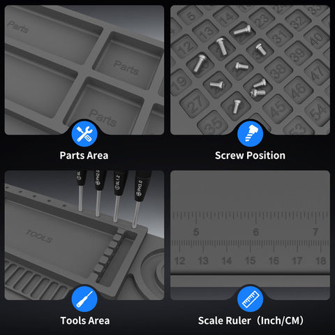 STREBITO built-in rulers for metric and imperial measurements