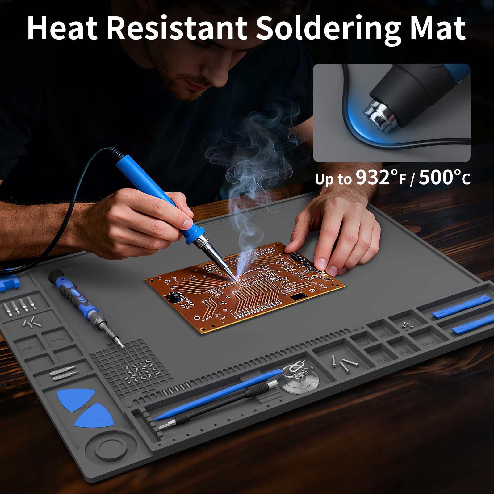 STREBITO mat shows 133 compartments to organize tiny fasteners and components