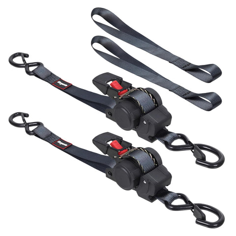 Strgenie retractable ratchet strap 12ft auto-reel secures cargo quickly during transport.