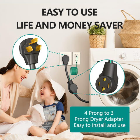 Strightinc 1 ft adapter cord keeps dryer area neat and accessible
