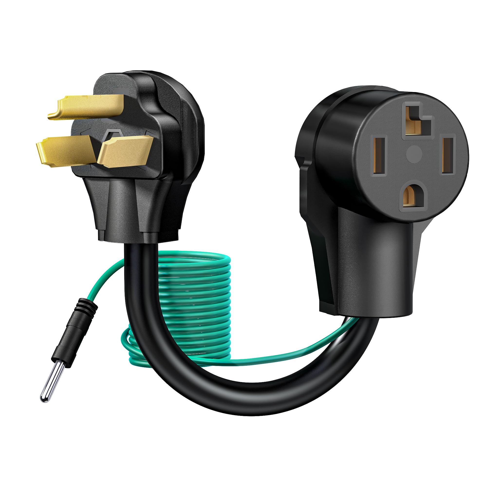 Strightinc green ground wire adapter for safer dryer connections in older outlets