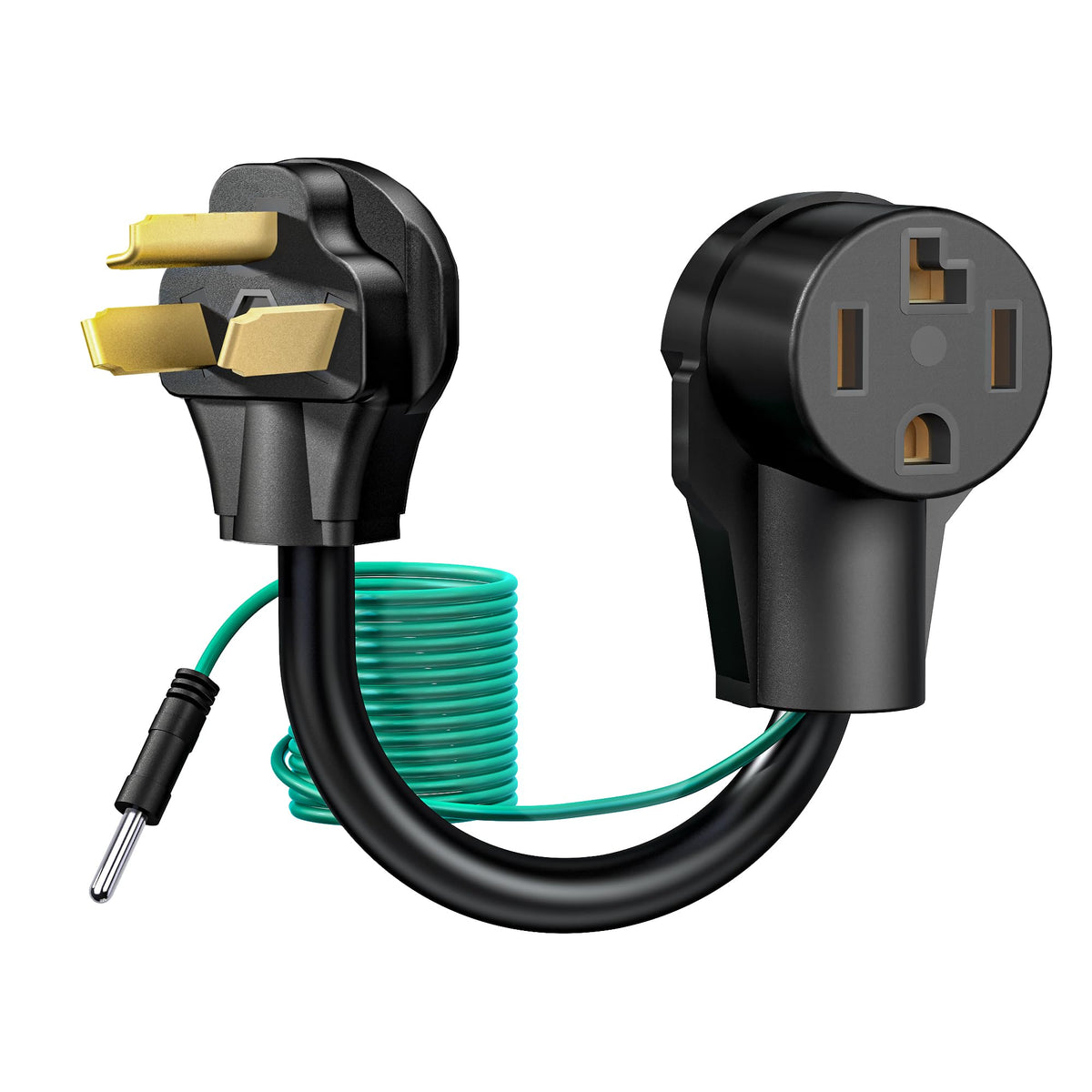 Strightinc green ground wire adapter for safer dryer connections in older outlets