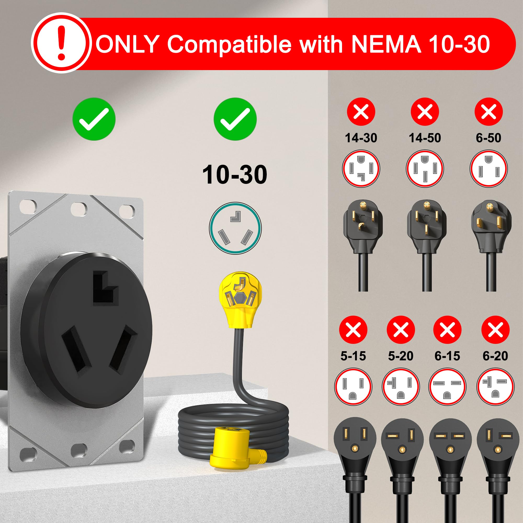 Strightinc heavy-duty 10 gauge copper wiring ensures durable power delivery for high-demand devices.