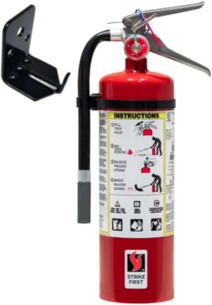 Strike First 5lb ABC extinguisher front view for ready home safety.