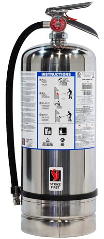 Strike First SF-6LK stainless steel cylinder, kitchen-ready for fast grease-fire response.