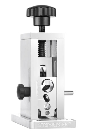 StripMeister Original drill-powered stripper front view shows compact, portable design for on-site tasks.
