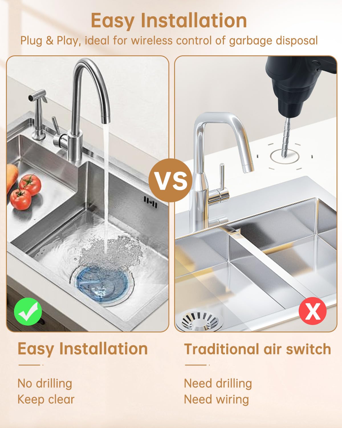 Adhesive-backed STRIPOO switch mounting on cabinet or refrigerator.