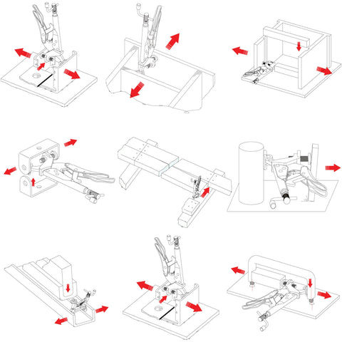 Strong Hand Tools Expand-O Pliers clamps around odd-shaped items.