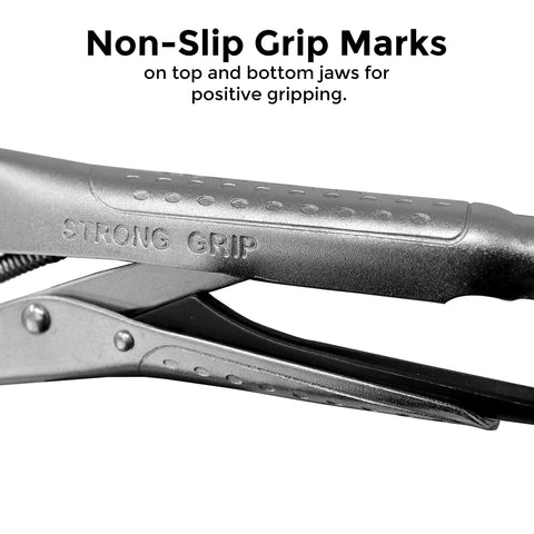 Strong Hand Tools locking chain pliers stored compactly after use.