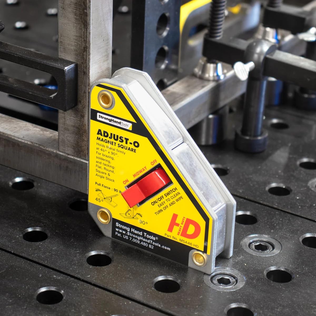MSA46-HD holds round tubing and flat stock securely