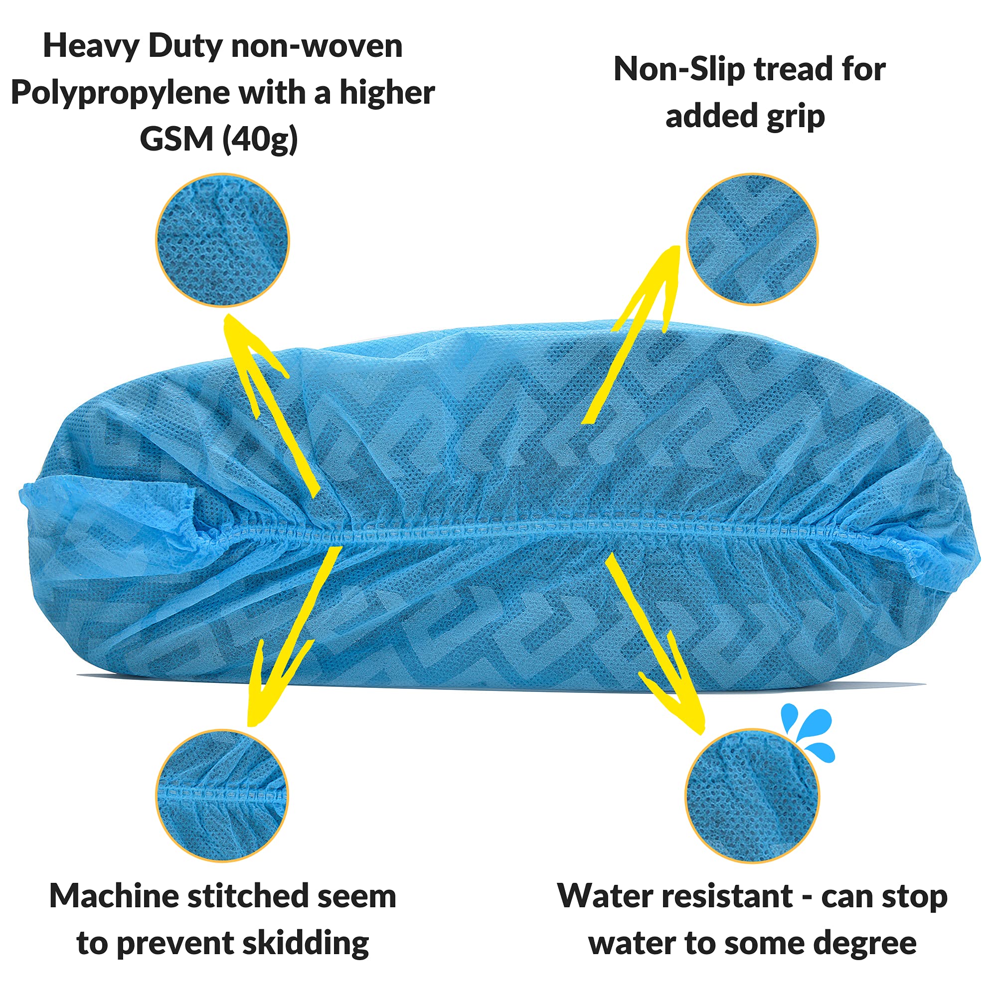 Strongman Tools disposable shoe covers protect floors and keep shoes clean after use.