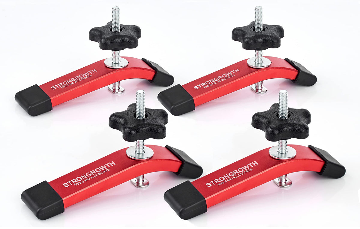 STRONGROWTH T-track clamps red close up for precise clamping and protection