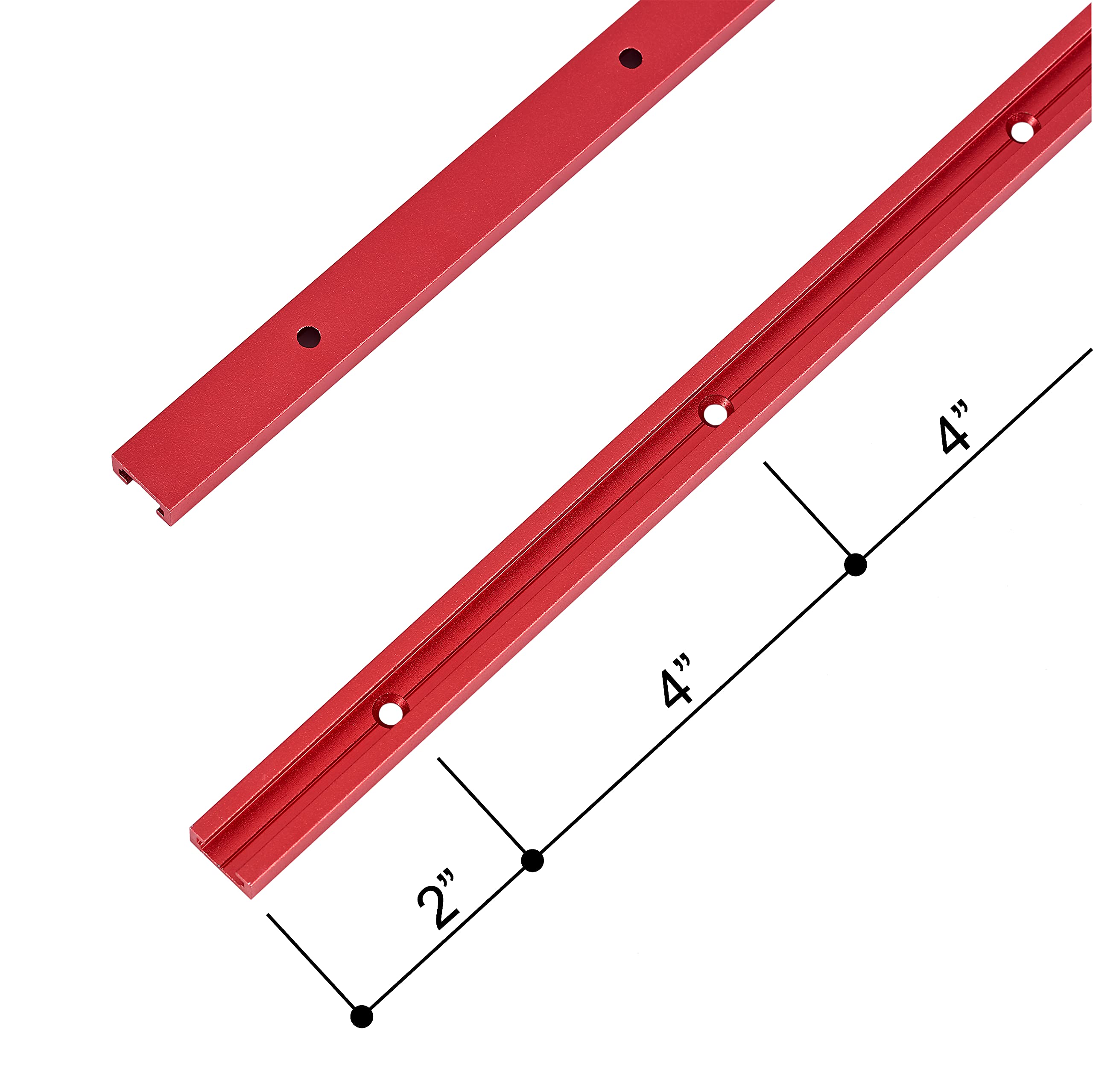 STRONGROWTH double-cut profile T-Track with smooth internal groove for accurate jig setup.