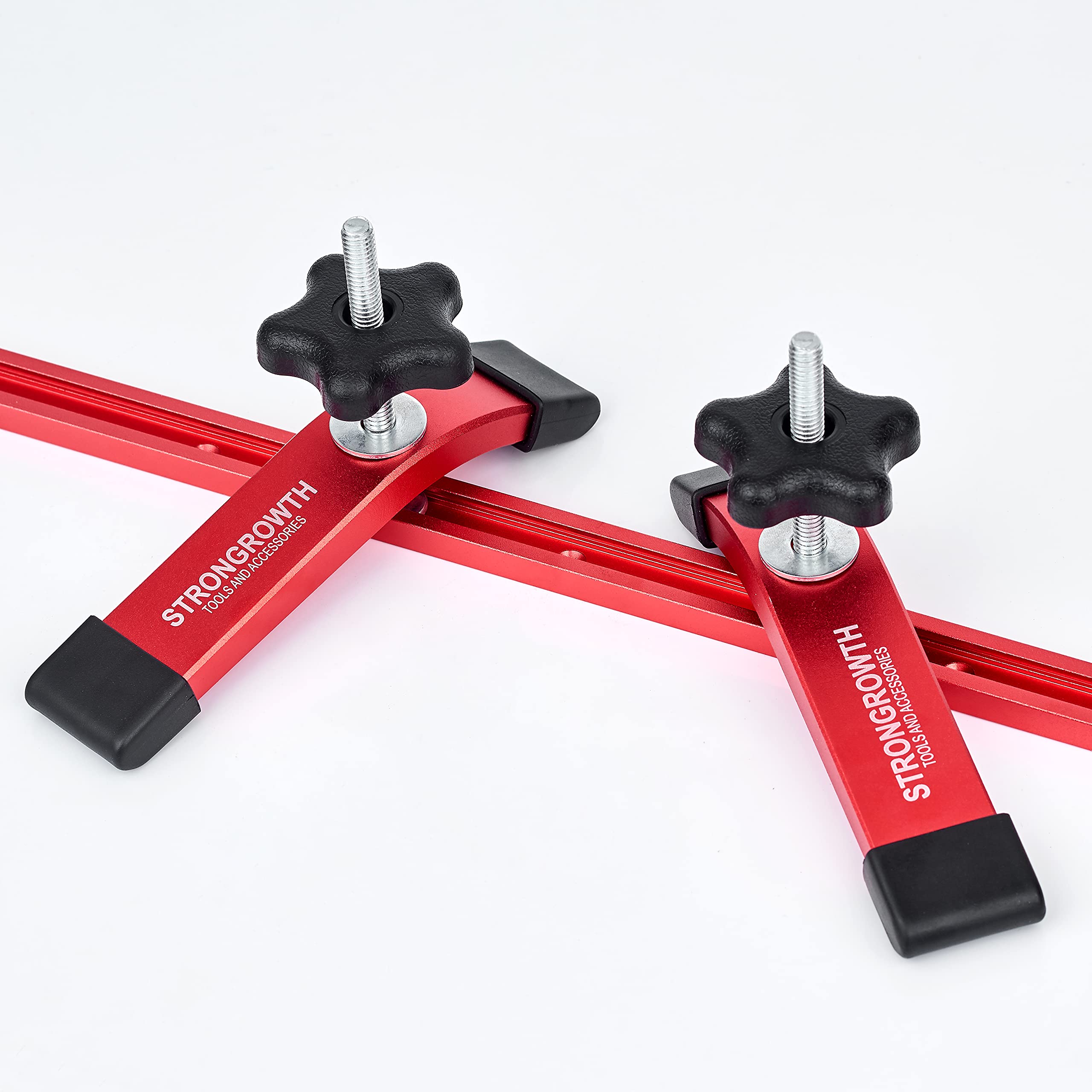 STRONGROWTH universal T track system illustrating flexible configuration options