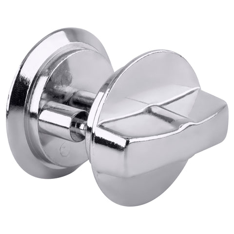 Strybuc 807504 concealed latch on a steel door enables smooth operation in public restrooms.