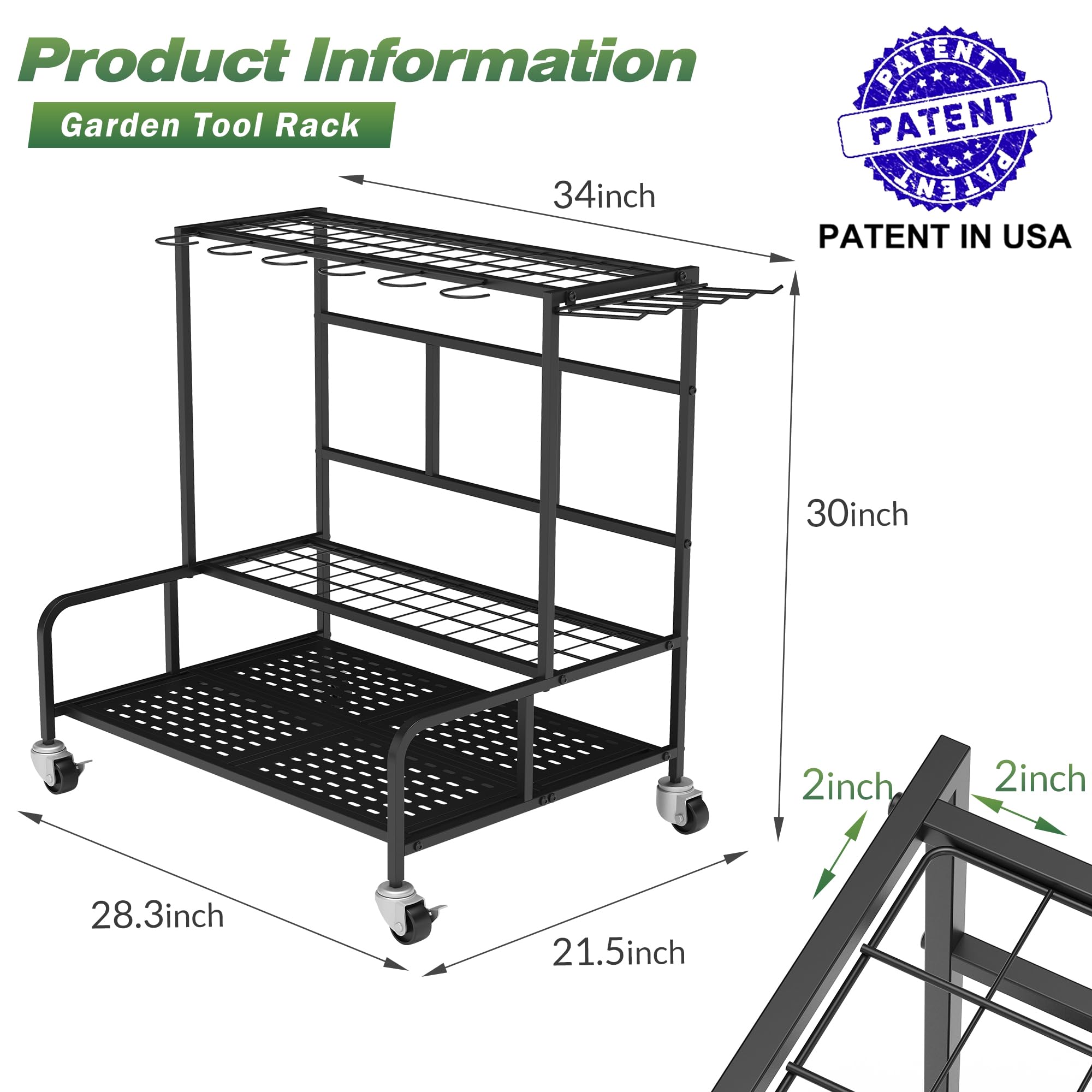 Sttoraboks 39-tool slots maximize organization for long-handled tools.