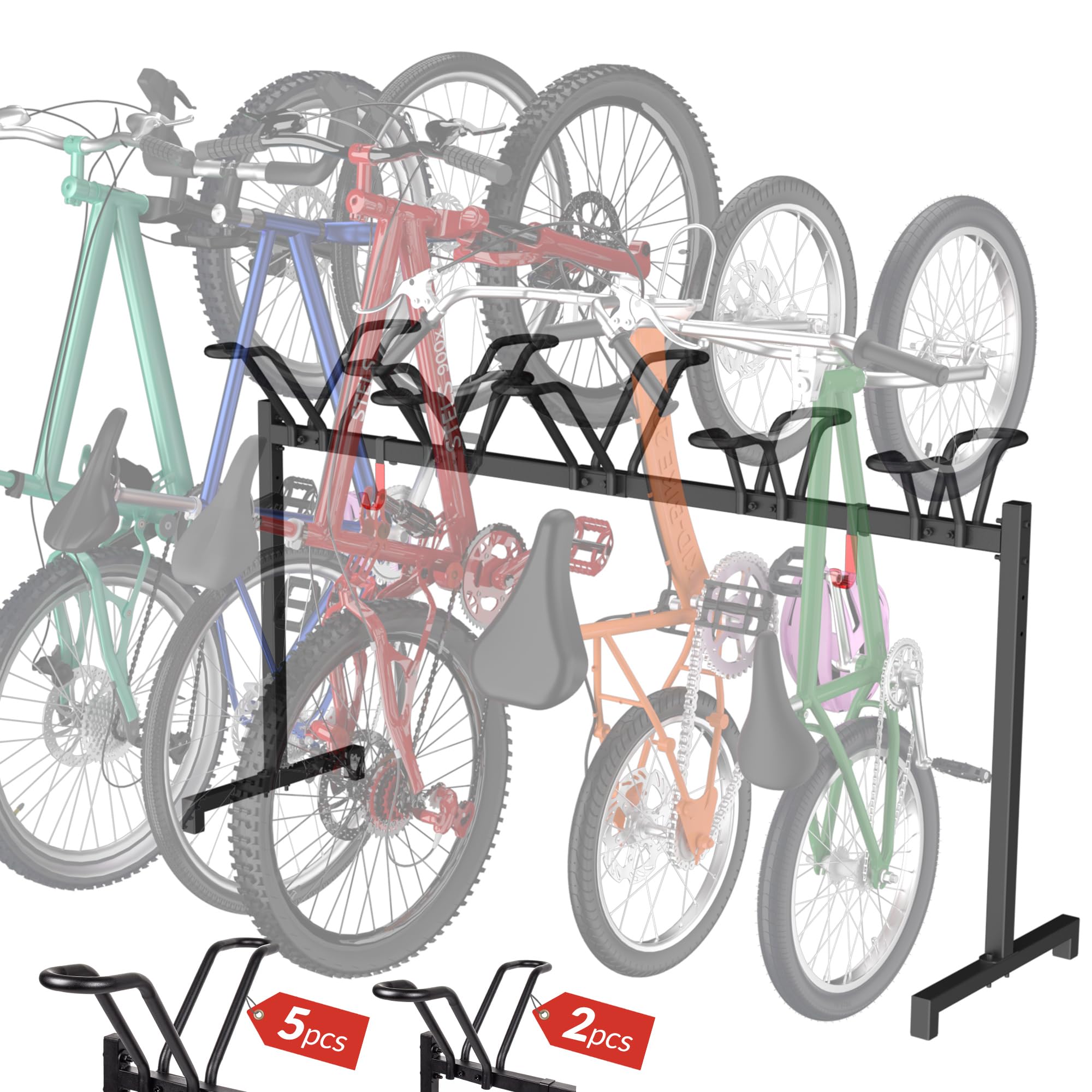 Sttoraboks 5 Bikes Floor Stand main view organizing five bikes in a garage