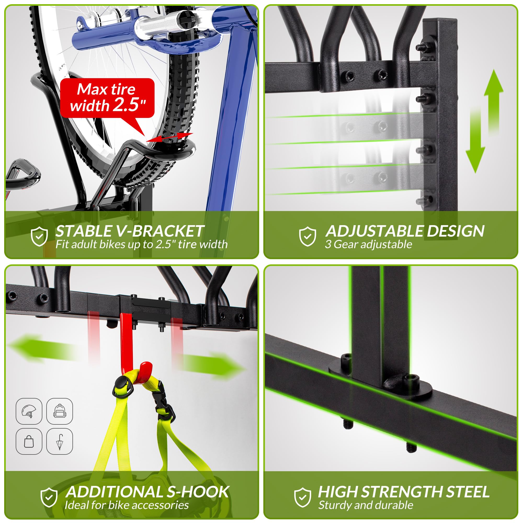 Sttoraboks bicycle rack with hook offers convenient helmet and accessory storage.