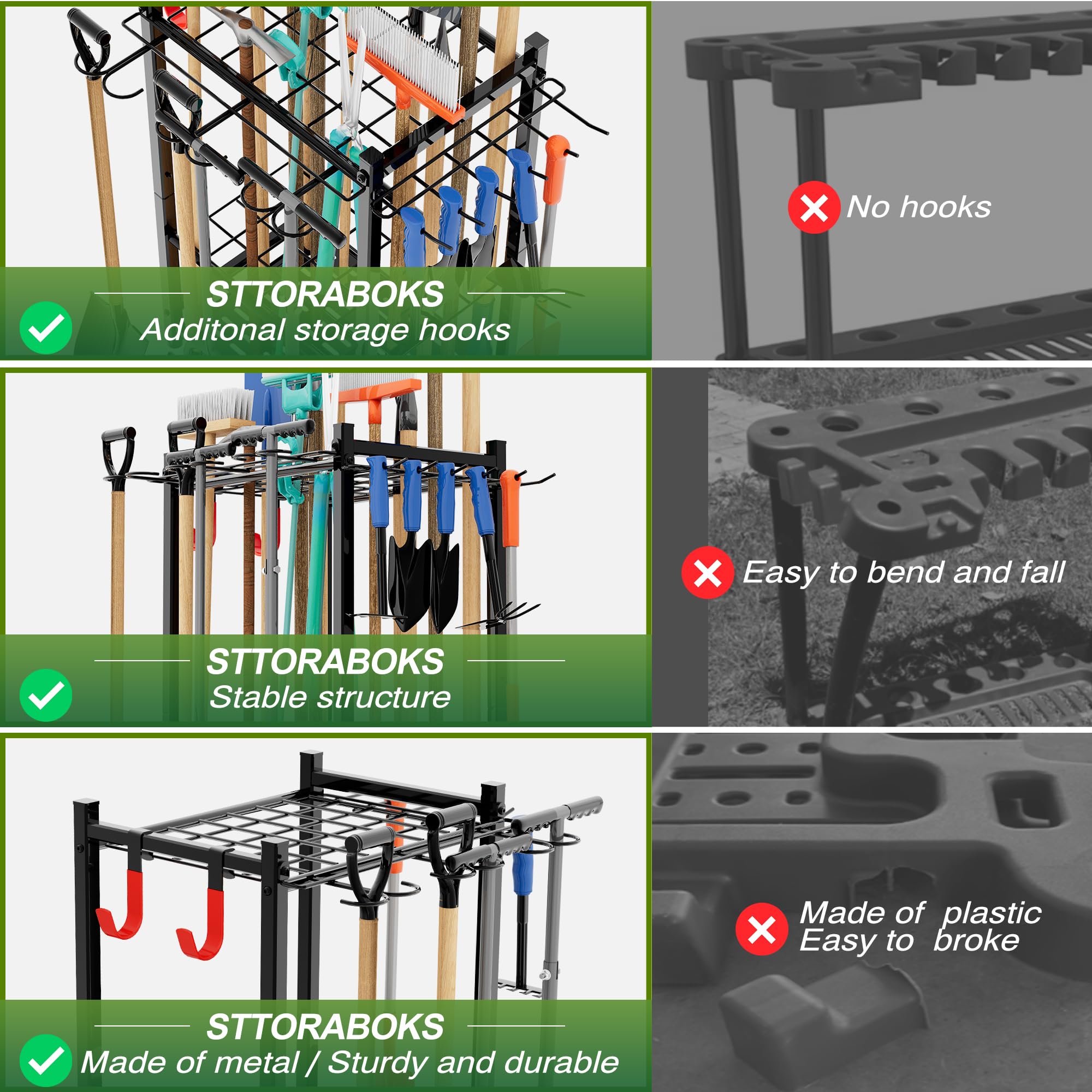 Sttoraboks garden tool organizer rack multi-tier storage saving space