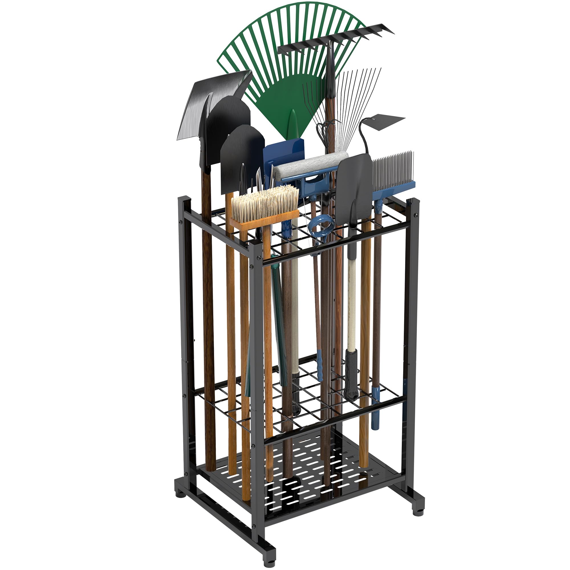 Sttoraboks garden tool organizer stand neatly stores long-handled tools.