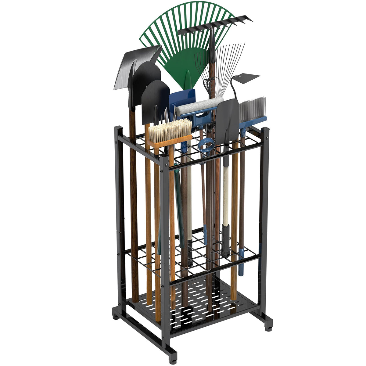 Sttoraboks garden tool organizer stand neatly stores long-handled tools.