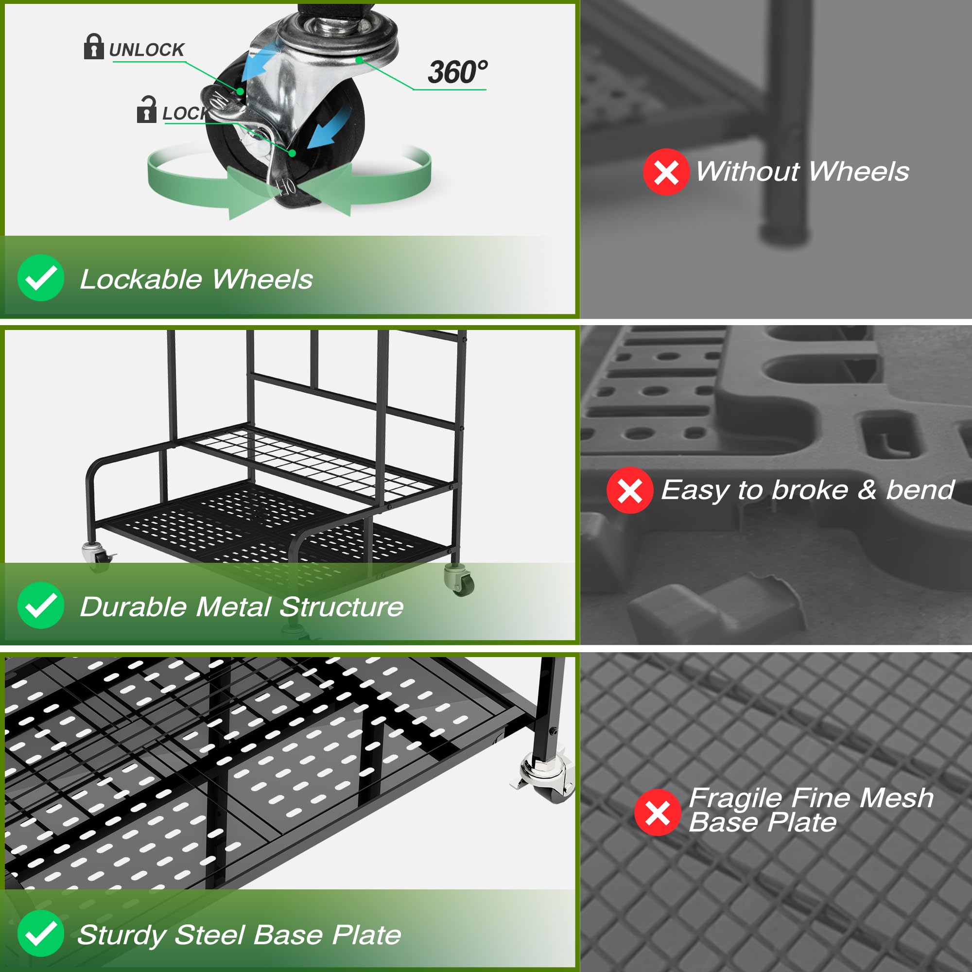 Sttoraboks heavy-duty rustproof steel frame withstands outdoor conditions.