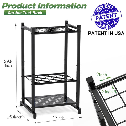 Sttoraboks steel garden-tool-rack offers rust-resistant durability for indoor or outdoor use.