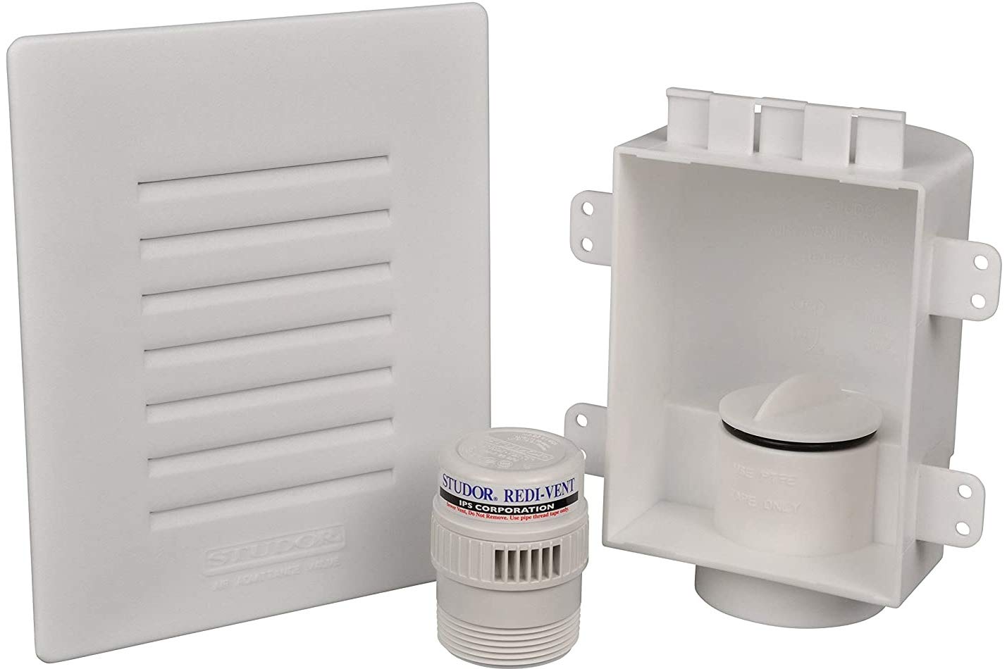 Studor Redi-Vent AAV with recessed box for a neat cabinet installation that hides valves.