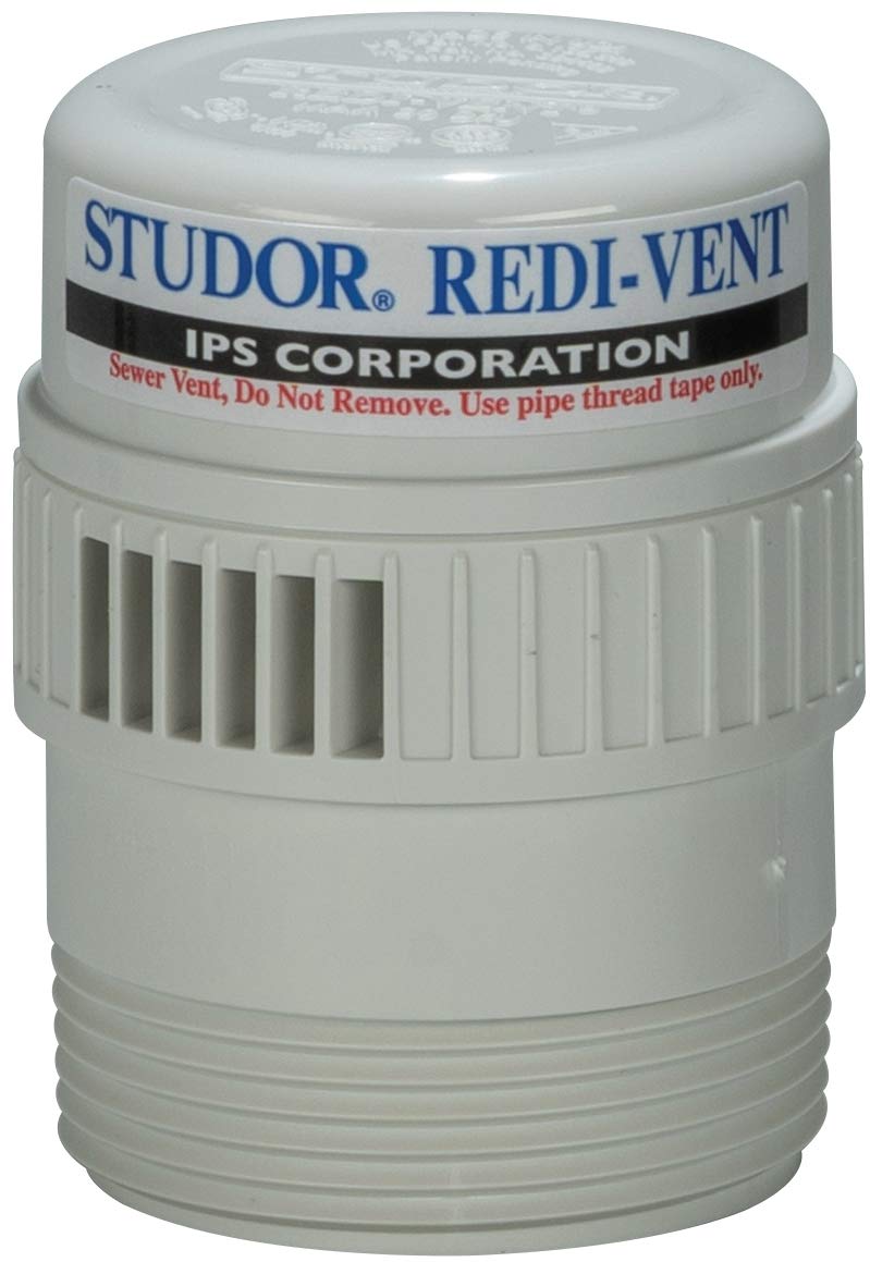 Studor Redi-Vent assembly showing built-in mounting flange for simple installation.