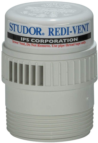 Studor Redi-Vent assembly showing built-in mounting flange for simple installation.