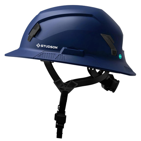STUDSON SHK-1 full brim safety helmet in blue for all around site protection