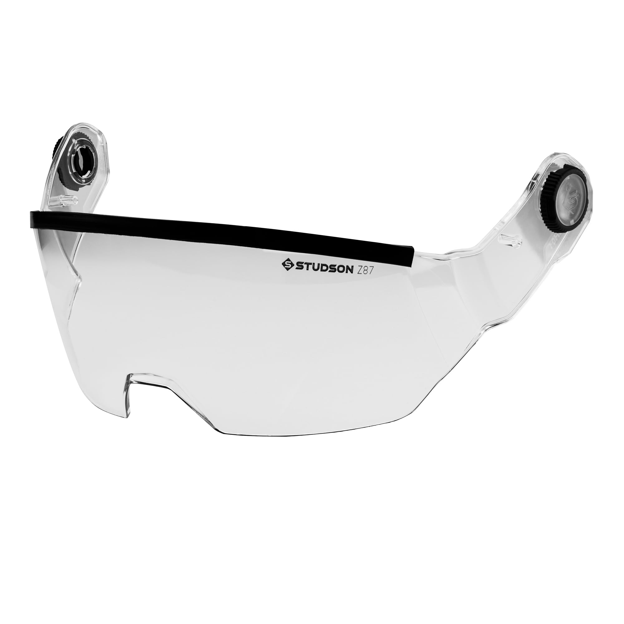 STUDSON SHK-1 half shield mounted on helmet for seamless protection while working
