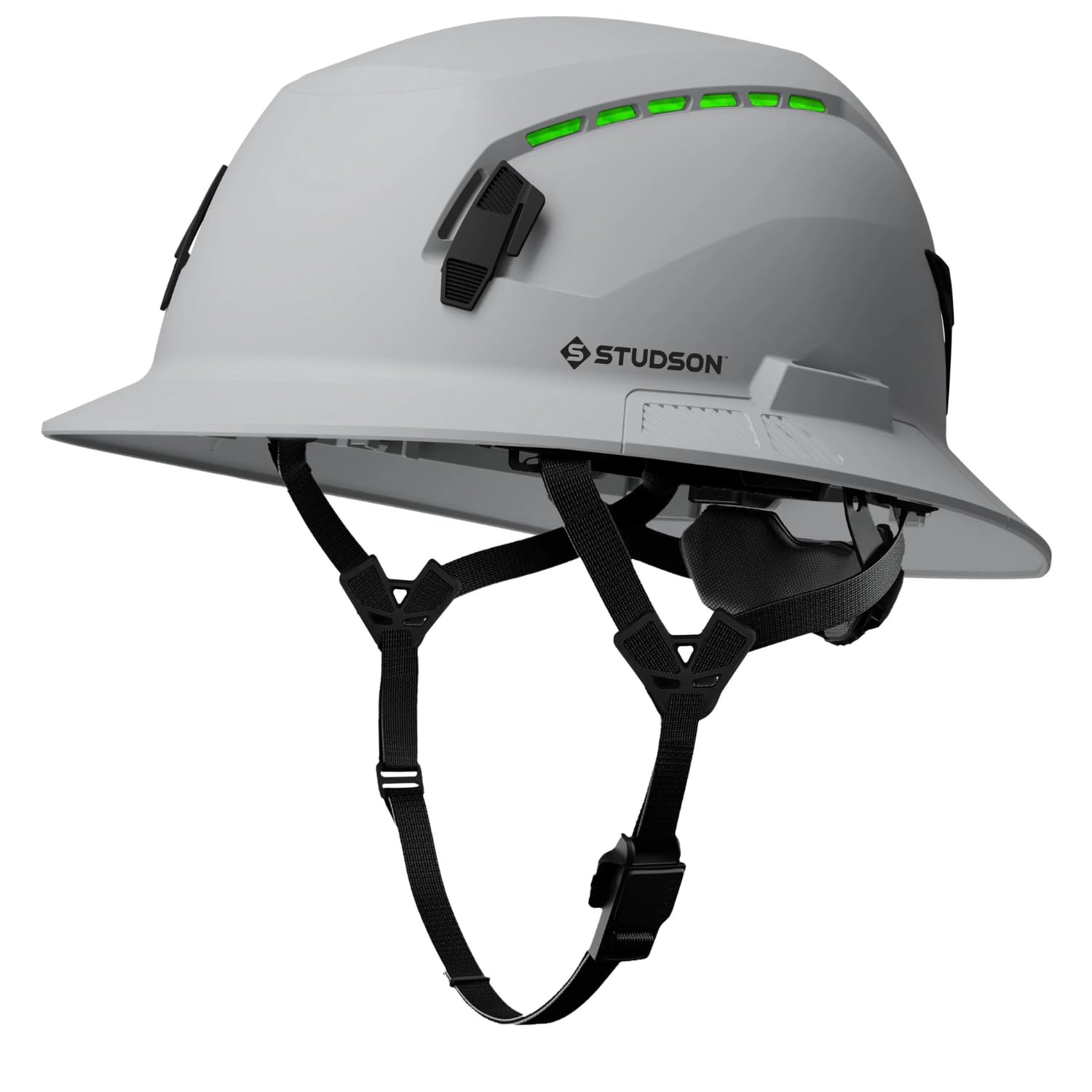 STUDSON SHK-1 front view helmet showing full brim protection for busy job sites