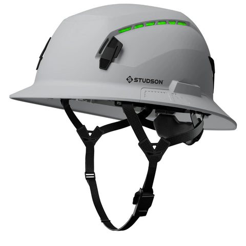 STUDSON SHK-1 front view helmet showing full brim protection for busy job sites