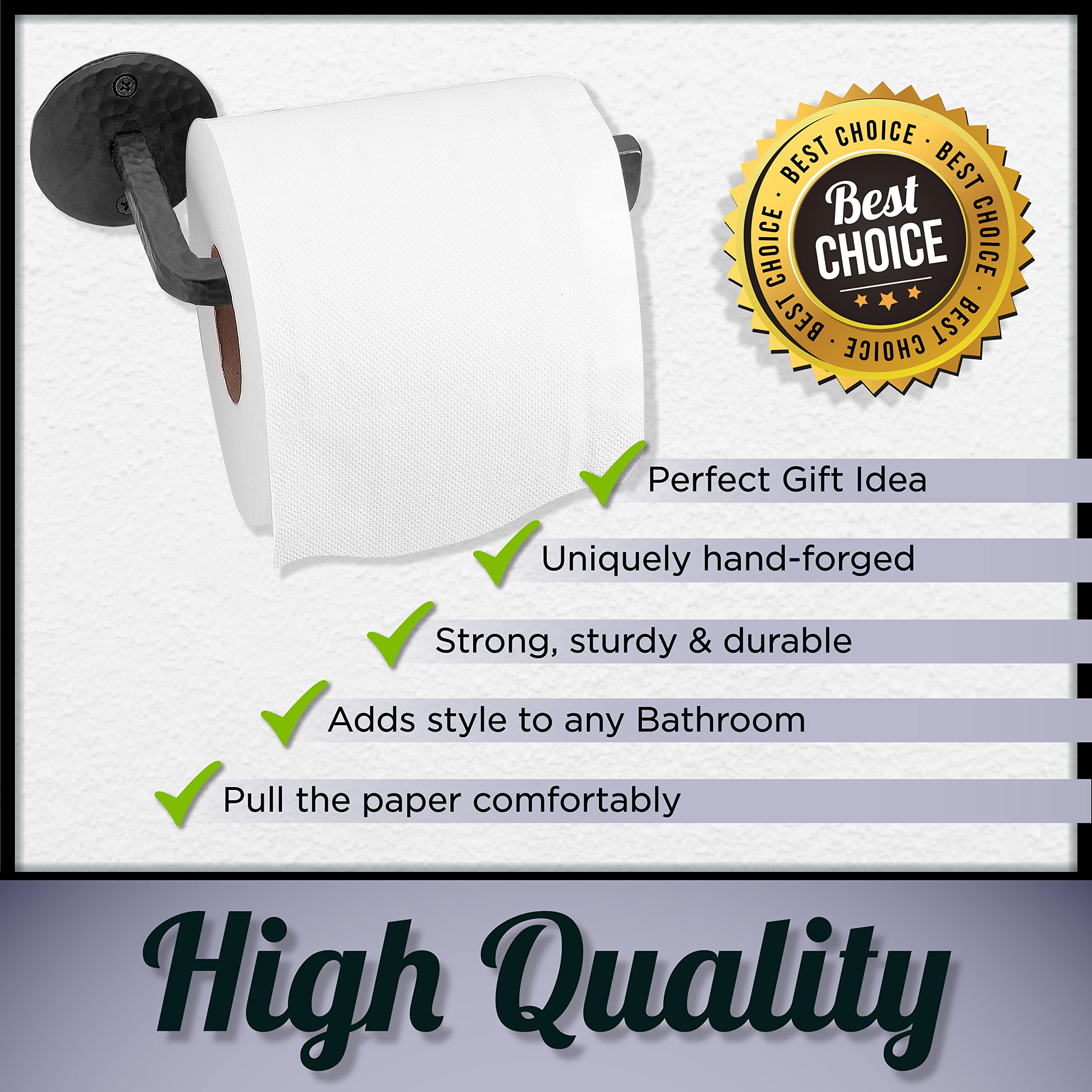 Four-step installation with included screws and anchors is simple.