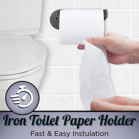 Stur-De wall-mounted tissue holder keeps rolls within reach.